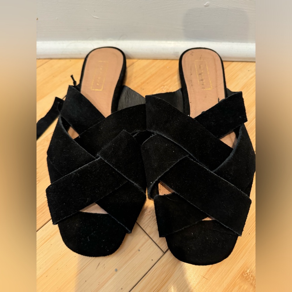 Top shop black suede sandals